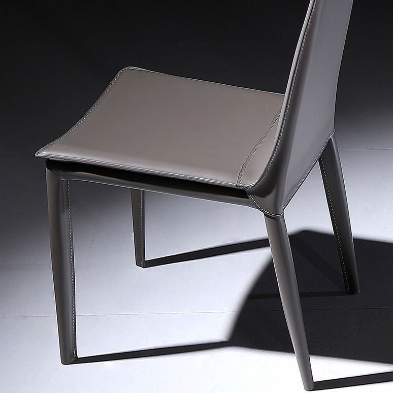 Modern Kitchen PU Leather Dining Side Chair Solid Back Dining Side Chair