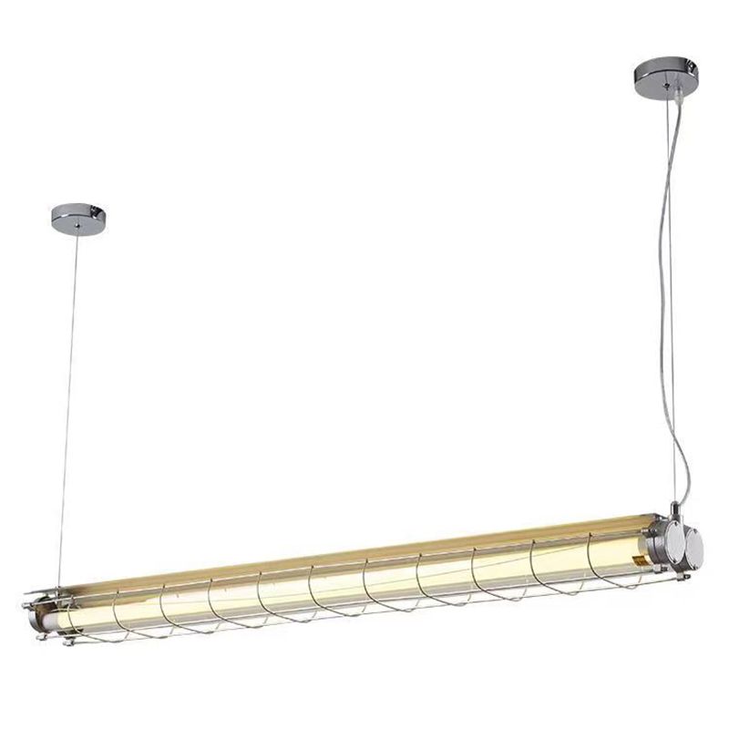Industrial Style Hanging Lamp Iron Frame Island Light Fixture for Dining Table