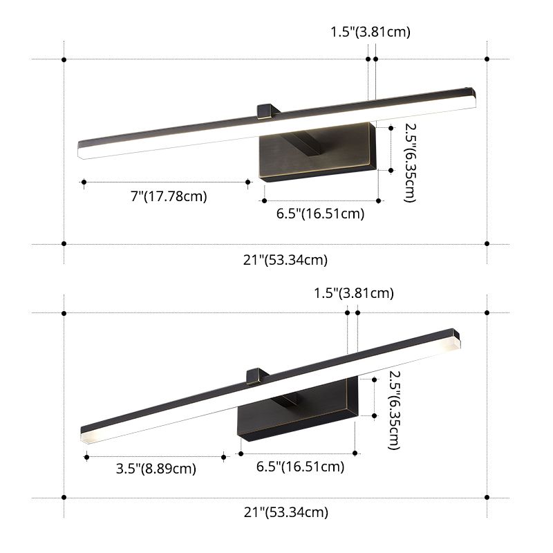 Style minimaliste moderne MurMin Light Vanity Lights Copper Flush Mount Murce Murce pour salle de bain