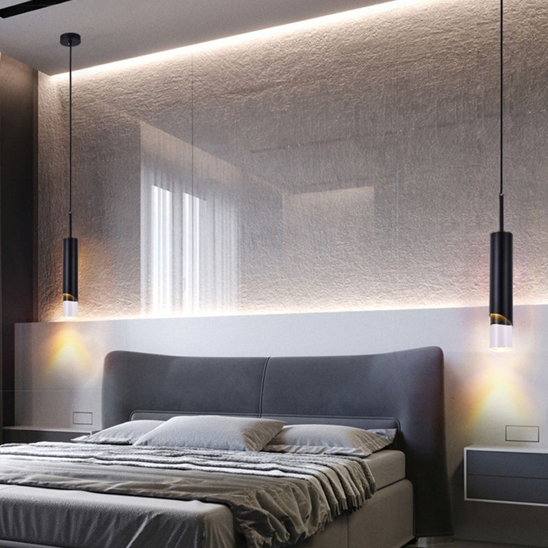 1 iluminación de colgante de cilindro ligero luces de techo acrílico modernas para restaurante