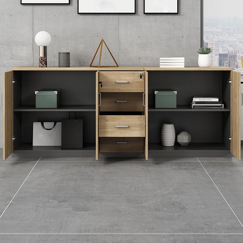 Contemporary Lateral Filing Cabinet Engineered Wood File Cabinet with Storage