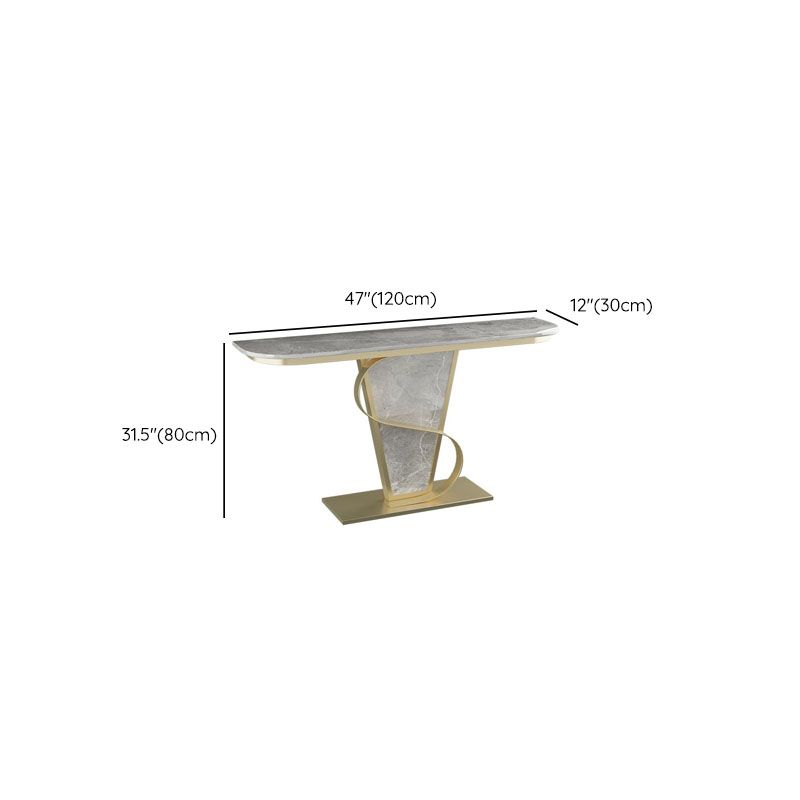 Glam Style Sofa Table Slate Top Console Accent Table for Entryway