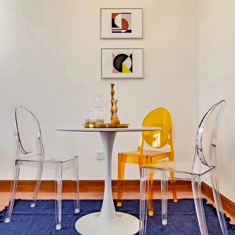Ensemble de chaises en plastique de style scandinave, chaises de cuisine à manger et dos ouvert