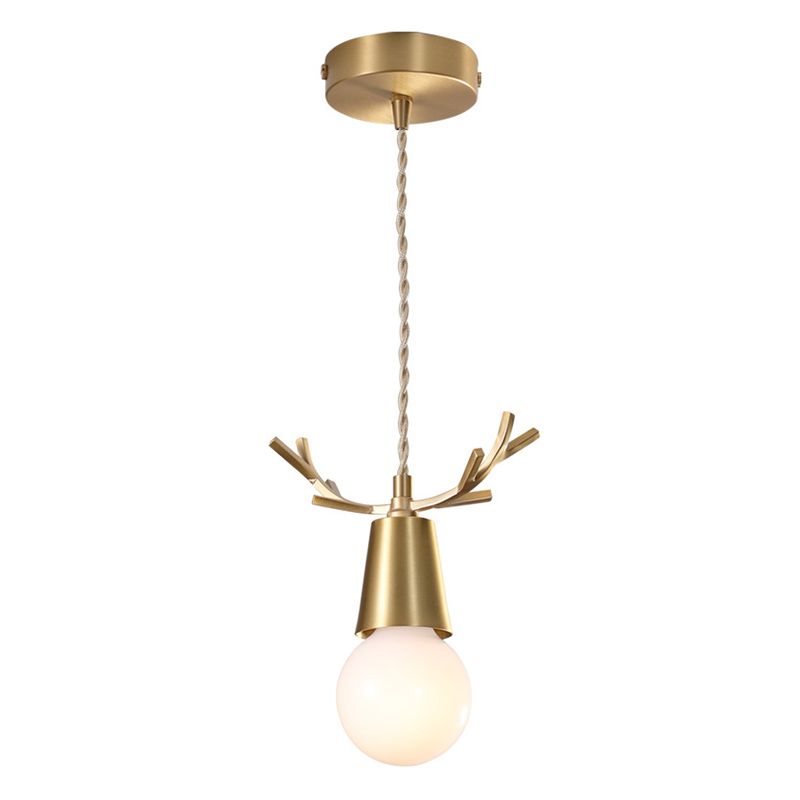 Geweih Metallheizes Licht Nordic Style Messing Down Lighting Anhänger für Esszimmer