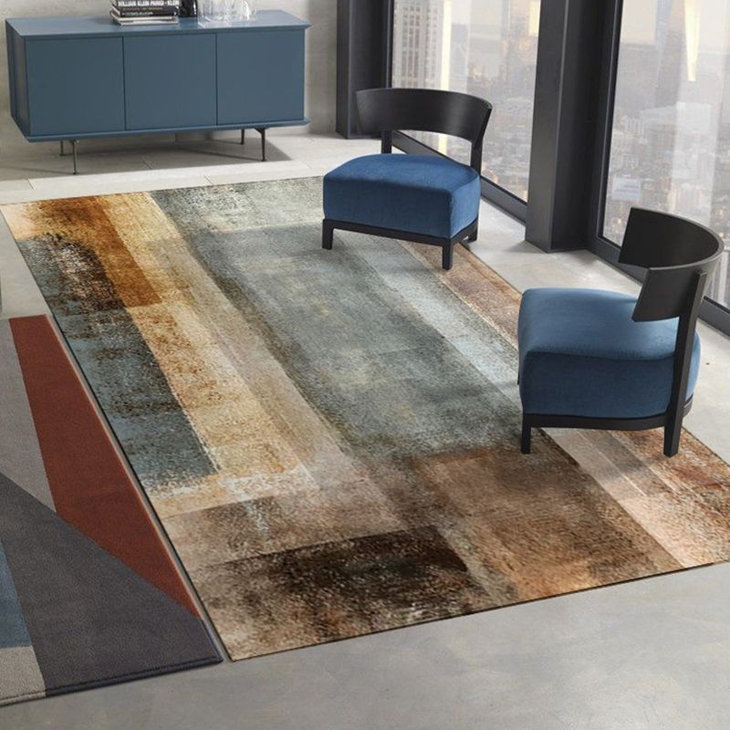 Modern Watercolor Printed Area Rug Polyester Carpet Stain Resistant Indoor Rug for Home Decoration