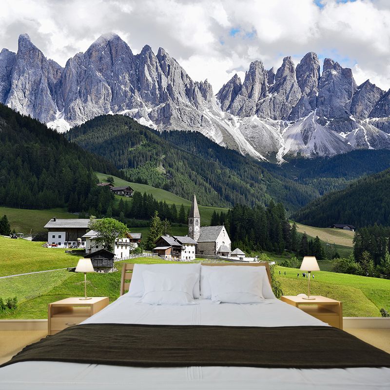 Mountain View Mural Wallpaper Washable Wall Covering for Bedroom Decoration