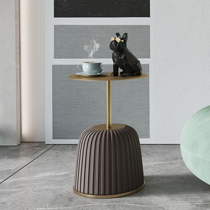 Ceramic Veneer Material Round Metal Material Modern Style Coffee Table