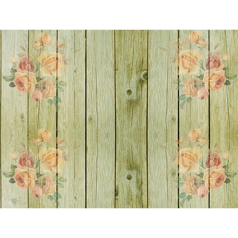 Plant Printed Wood Resistant Mural Wallpaper Environment Friendly Sleeping Room Wall Mural