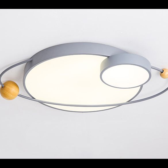 Circular Metal Ceiling Flushmount Lamp Nordic Style LED Flush Light for Living Room