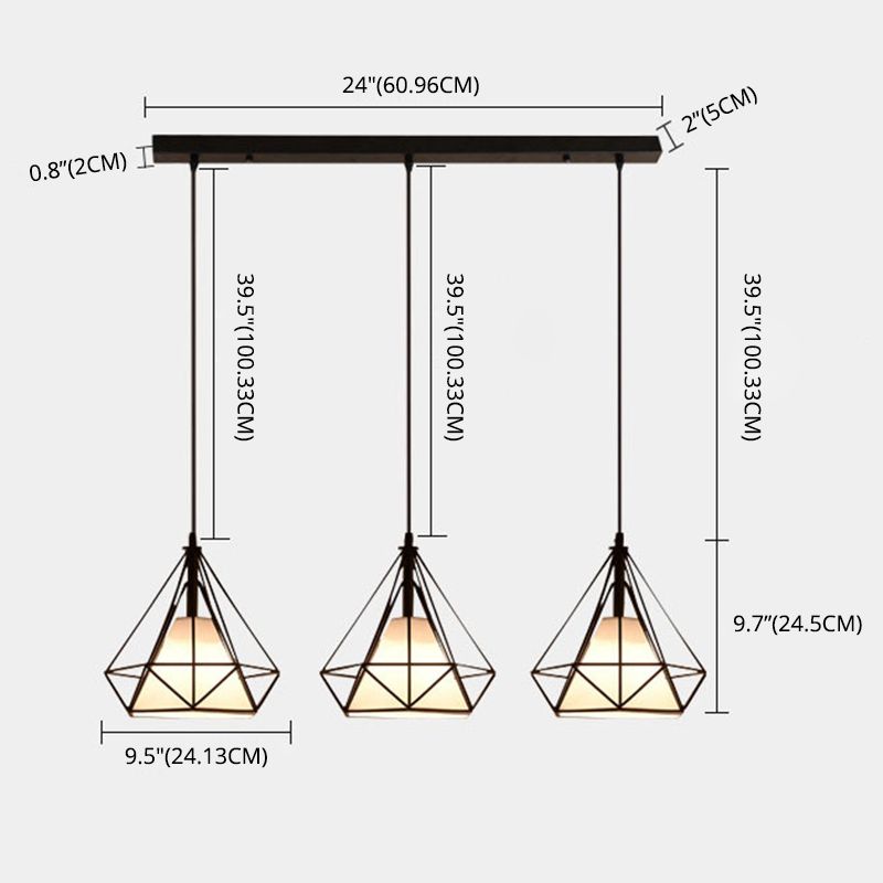 Diamond Iron Cluster Anhänger Beleuchtung moderne minimalistische Hanglampe für Esstisch