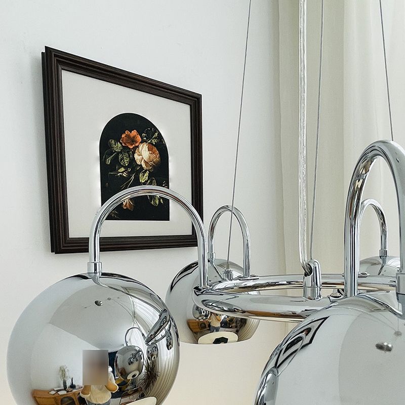 Zilveren koepel hanger licht postmodern metalen kroonluchter licht voor woonkamer