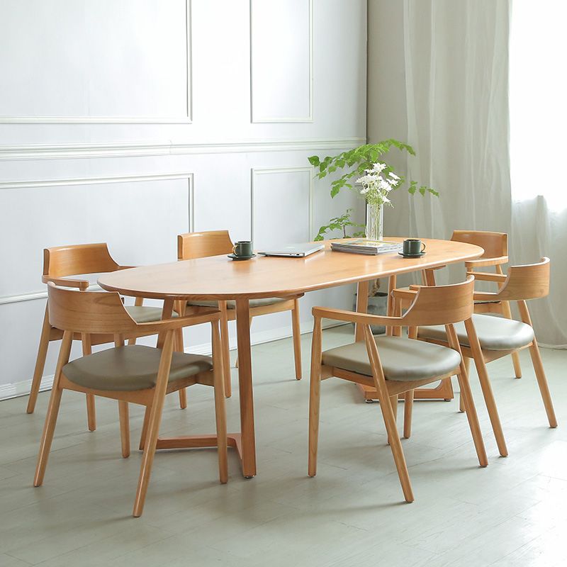 Oval Dining Table Modern Solid Wood Dining Table for Dining Room