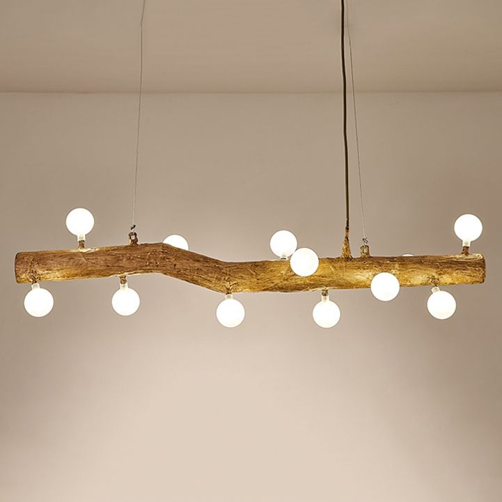 Moderne Harzinsel Kronleuchter Stumpf 1-Licht-Restaurant-Federung mit Glasschatten