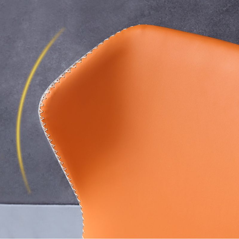 Industrial Solid Back Chairs Armless Side Chairs with Metal Legs for Home Use