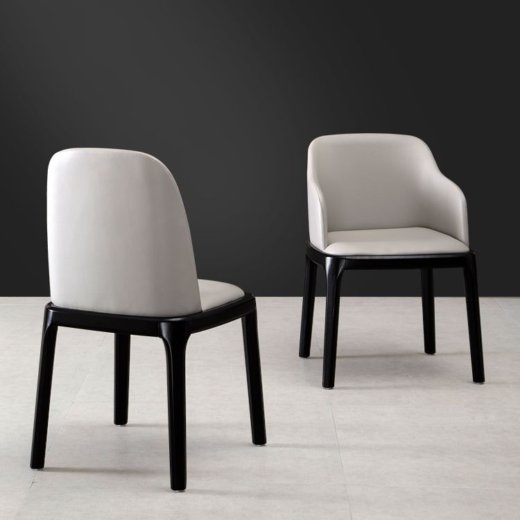 Industrial Style Solid Wood Dining Side Chair Leather Side Chair for Dining Room