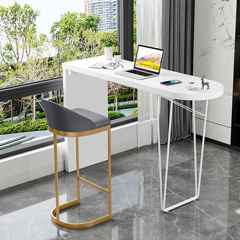 Contemporary Style Counter Stool Bar-height Bar Stool with Metal Base
