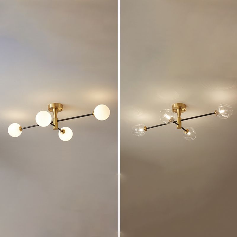 Stile moderno a forma sferica Luci di lampadina a ciondolo in vetro