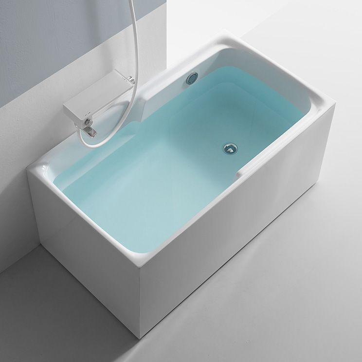 Back to Wall Small Tub Modern Soaking Rectangular Bathroom Bathtub