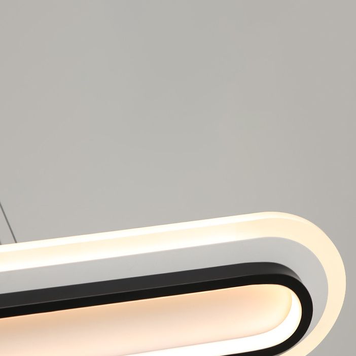 Modern Style Oval Shaped Island Pendant Metal 1 Light Island Light for Restaurant