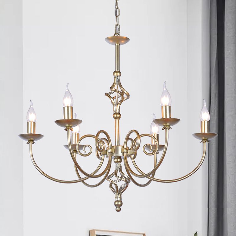 Lustre de style européen Light Multi-Head Candle Pendant Light pour le salon