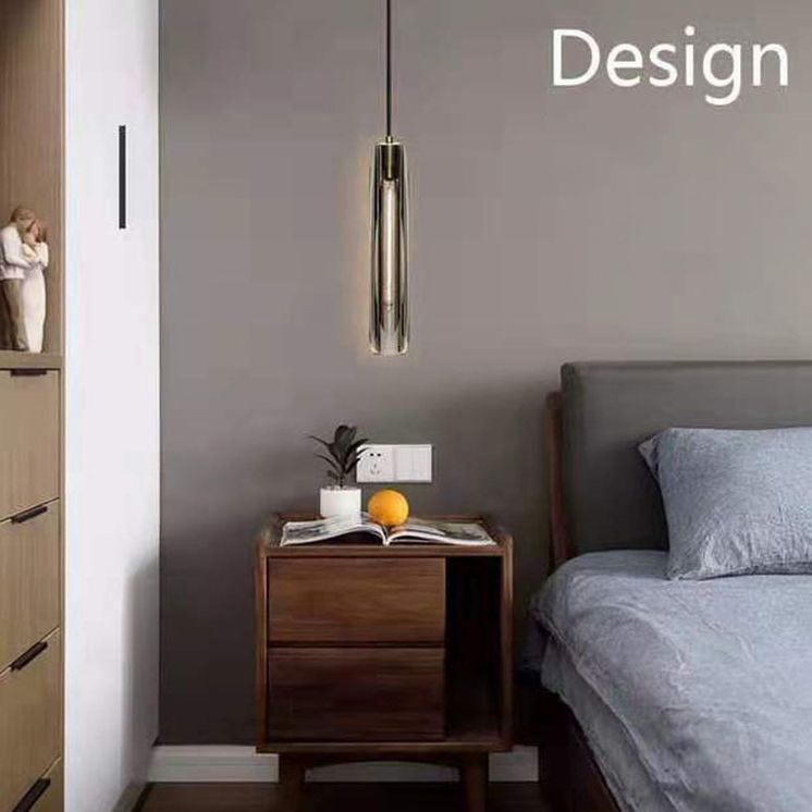 15.3 "Lengte K9 Kristallen Hanglicht Postmoderne stijl Brass Simplicity Lighting Fixture in rookgrijs voor eetkamer
