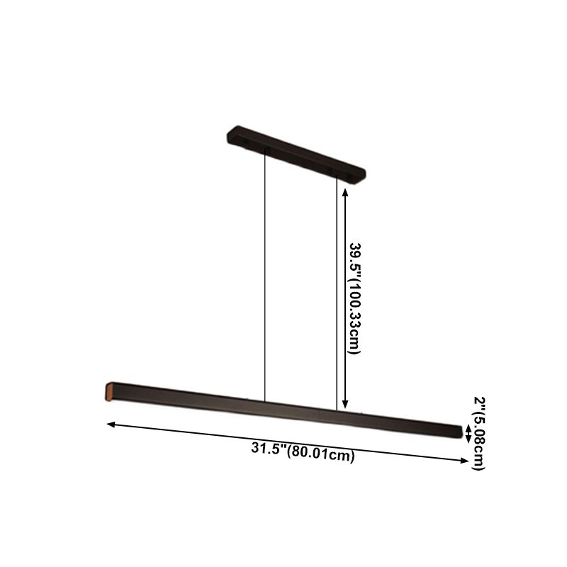 Rectangle moderne LED Island Chandelier 1-Light Office Pendant Lighting avec une teinte acrylique