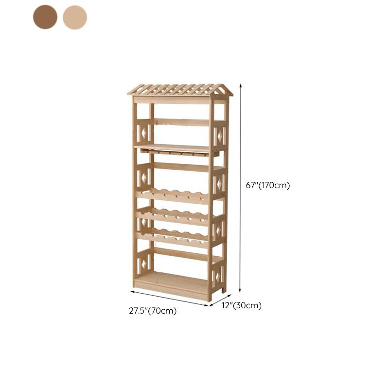 Modern Floor Wine Bottle Rack Pine Wood Wine Bottle Rack for Home