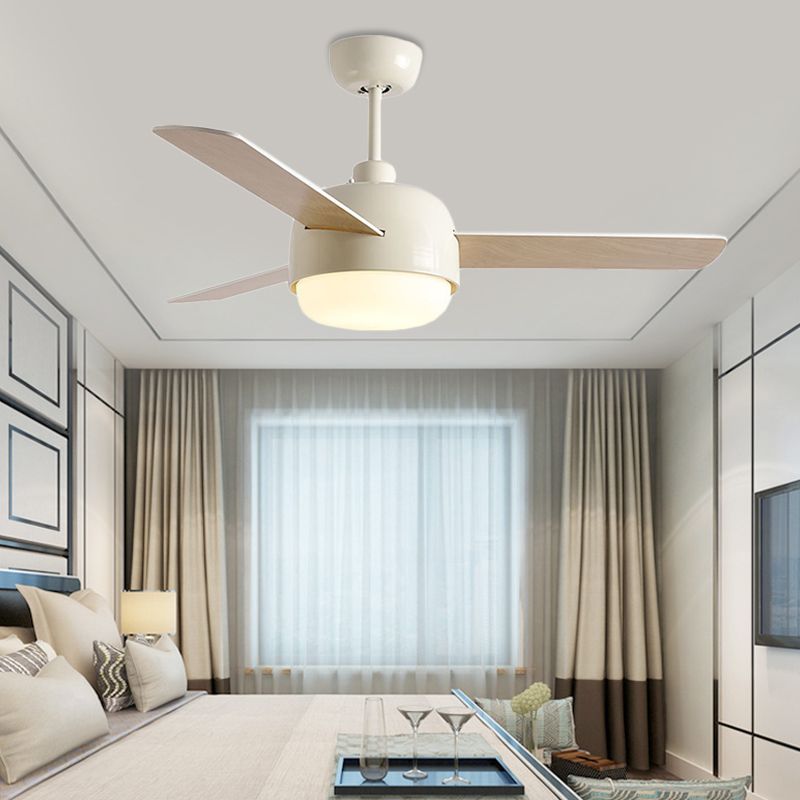 36 "LED LED LED ÉCLAIT SEMI FUSHING MODERNIST MODERNISTRE BLANCE / BLACK FINE METAL PLATION LAVE LAVE avec 3 lames en bois