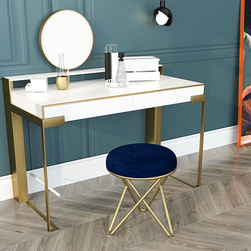 Round Ottoman Scratch Resistant Modern Pure Color Upholstered Ottoman