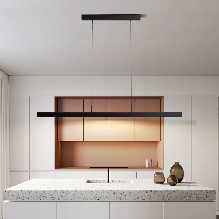 Lámpara de lámpara de iluminación lineal de lámpara de iluminación moderna lámpara de lámpara de iluminación en negro