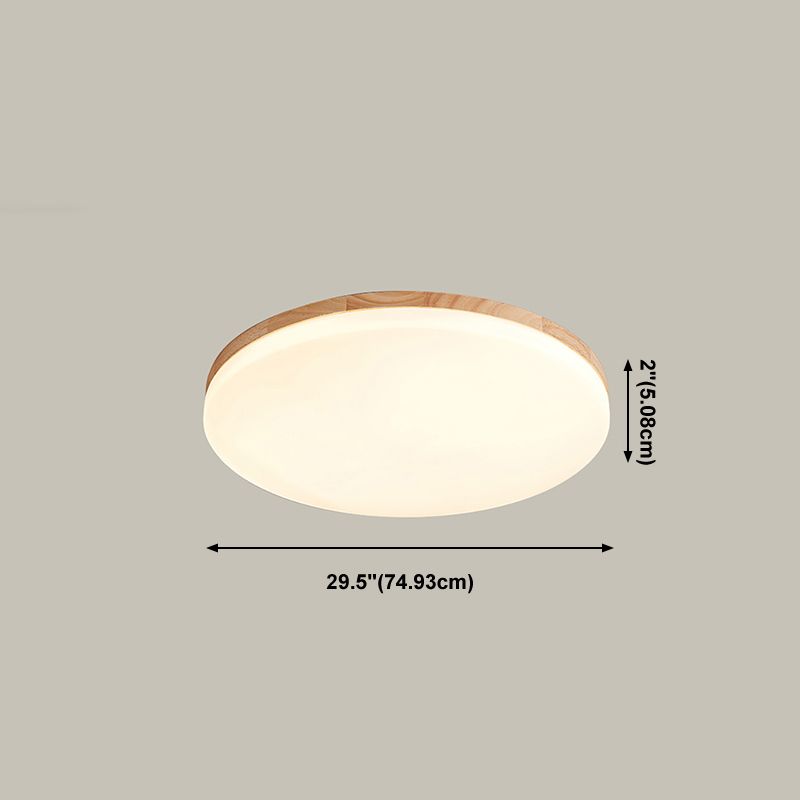 Wooden Modern Flush Mounted Ceiling Lights LED Ceiling Mount Lighting for Living Room