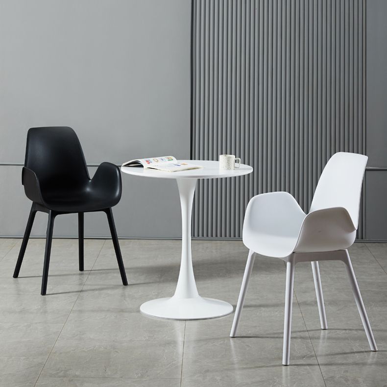 Modern Plastic Arm Chair Parsons Chair in Matte Finish for Kitchen