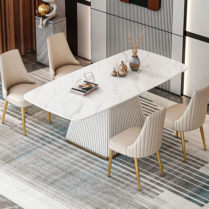 Glam 1/2/5/7 Pieces Dining Set Rectangle Sintered Stone Dining Furniture Set