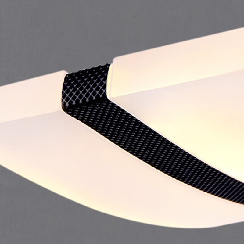 Linear Shape Pendant Light Modern Style Acrylic 1 Lights Island Lamps in White