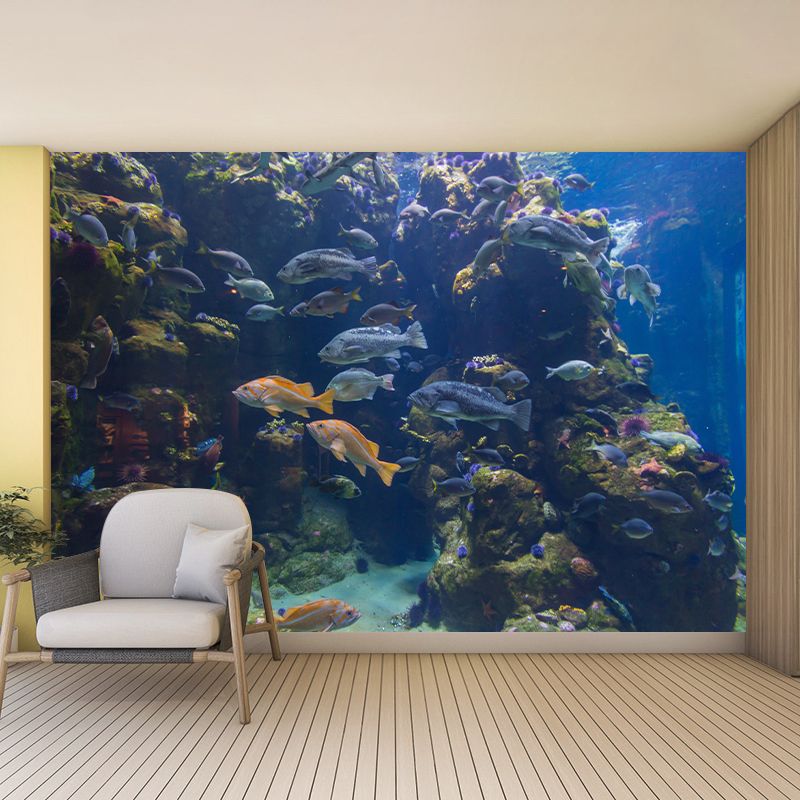 Fashionable Wall Mural Fish Patterned Sitting Room Wall Mural