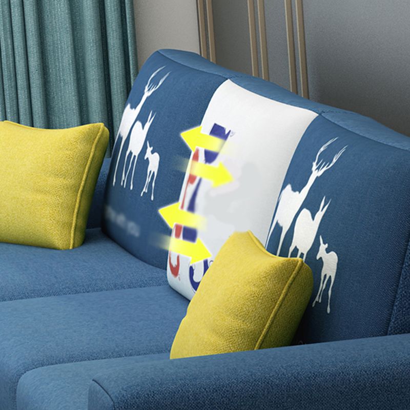 Square Arm Sectionals 27.56"High Removable Cushions Sofa with Ottomans