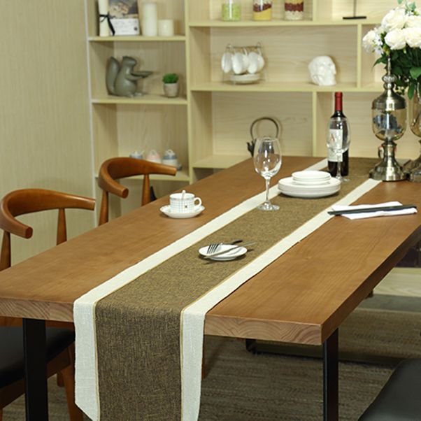 Indoor Industrial Dinette Set 1/2/5/7 Pieces Solid Wood and Metal Table Set