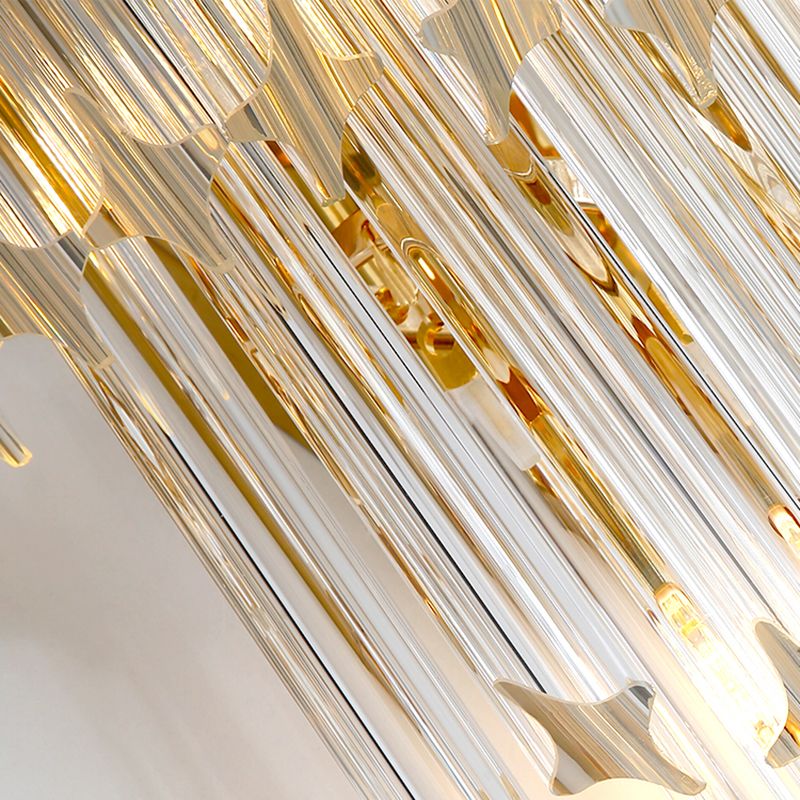 Unique Shade Crystal Wall Sconce Modern Multi-Lights Wall Mount Light Fixture in Gold