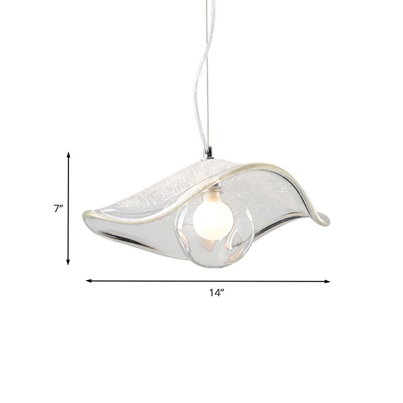 Qualle Hanging Light Kit Minimalist Clear Saatglas 1-Licht-Esstisch Anhänger Deckenlampe
