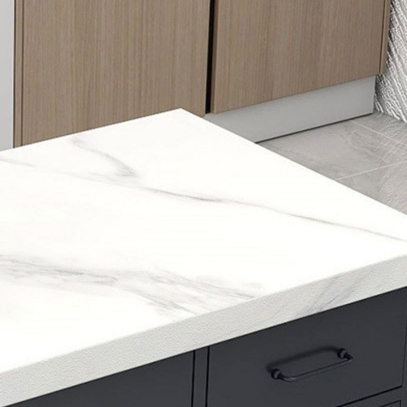 Dining Room Kitchen Island Table Marble Modern Prep Table with Drawer