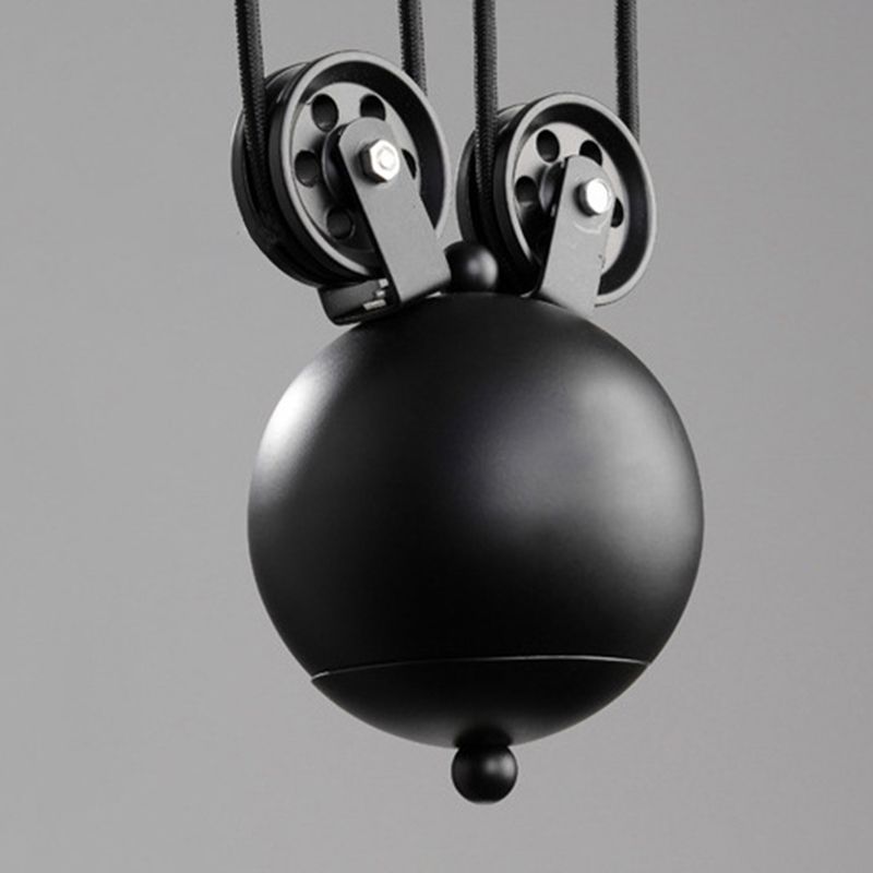 Metal 3 Lights Island Pendant Lighting Pulley Industrial Island Light Fixtures for Dining Room