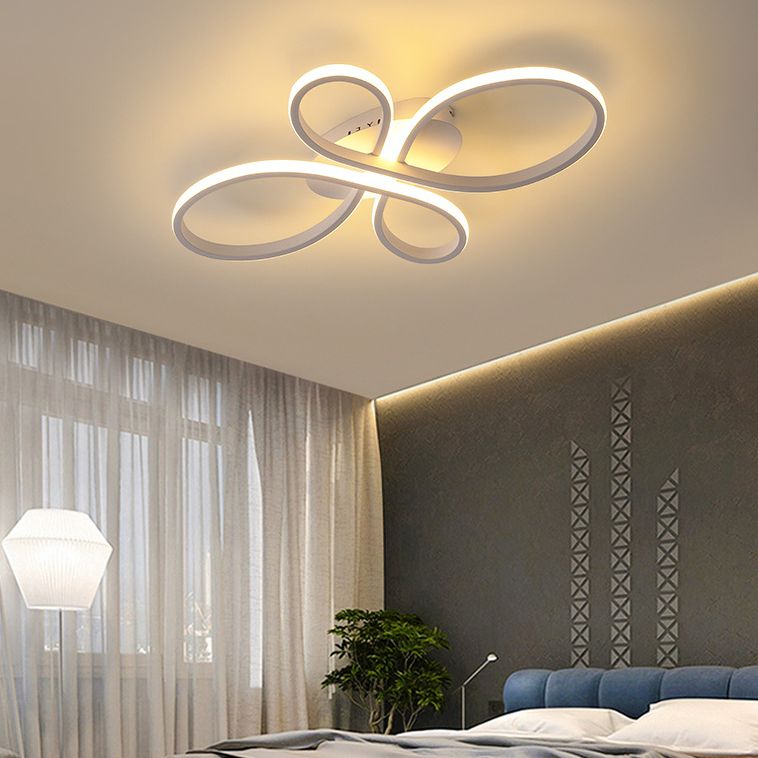Acrylic Flower-Shaped Flush Mount Modernist 23.5"/31.5"/39" Wide Led White/Coffee Flush Ceiling Light Fixture in White/Warm Light