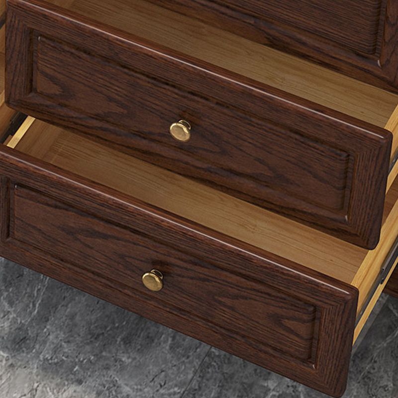 Bedroom Vertical Storage Chest Glam Wooden Chest with Drawers