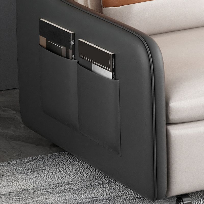 Faux leather Sleeper Sofa 32.28" Wide White Sofa Bed with Cushion Back