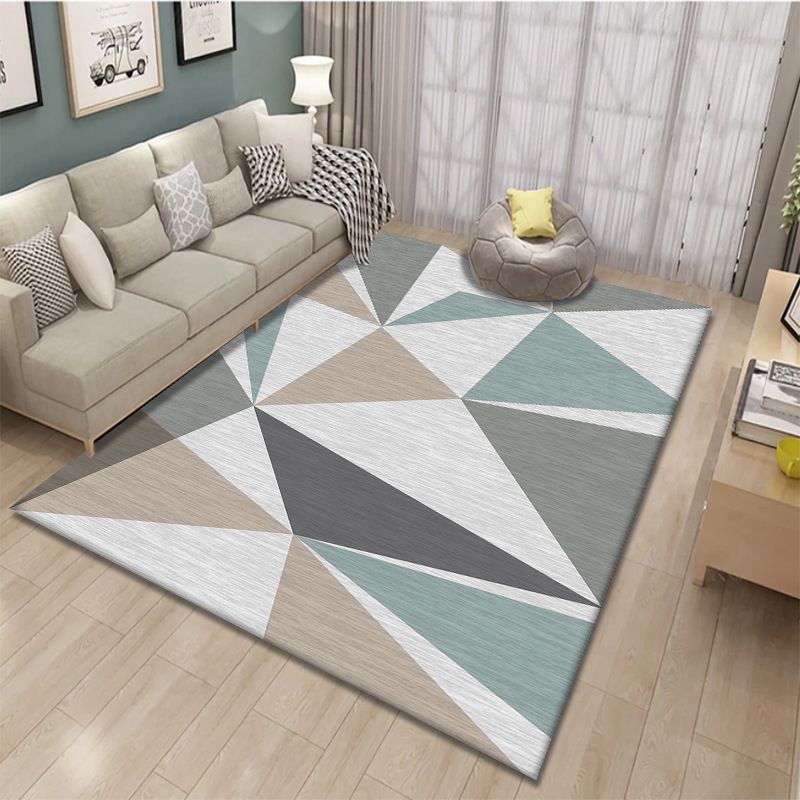 Nordic Geometric Printed Rug Multicolor Polypropylene Area Carpet Pet Friendly Easy Care Area Rug for Living Room