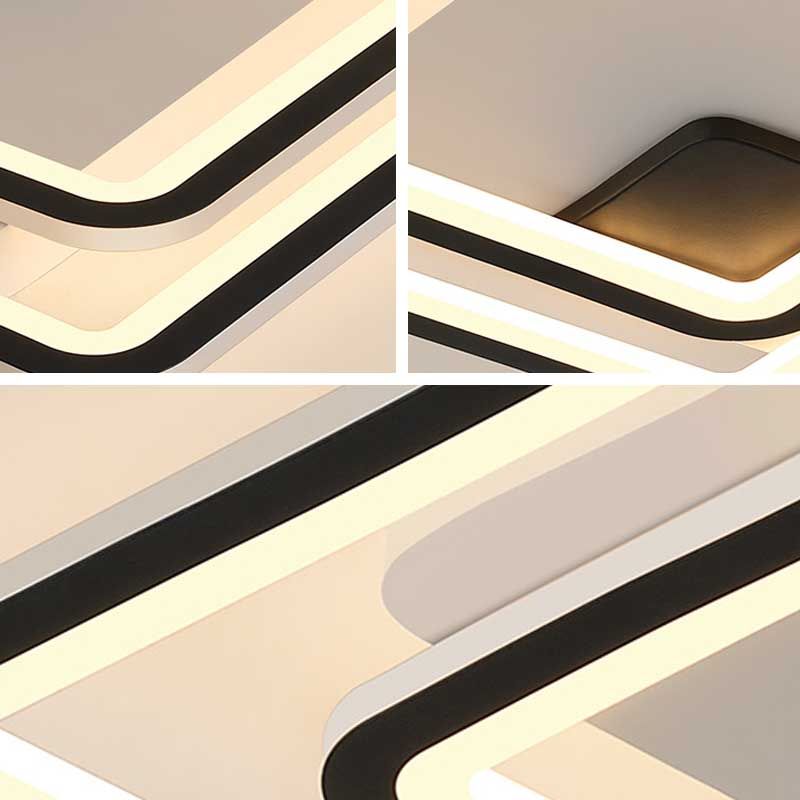 Black 2 - Tiered LED Soffsh Mount Contemporary 18 "/23" Wide Acrilico Shaded Lamp a Warm / White Light