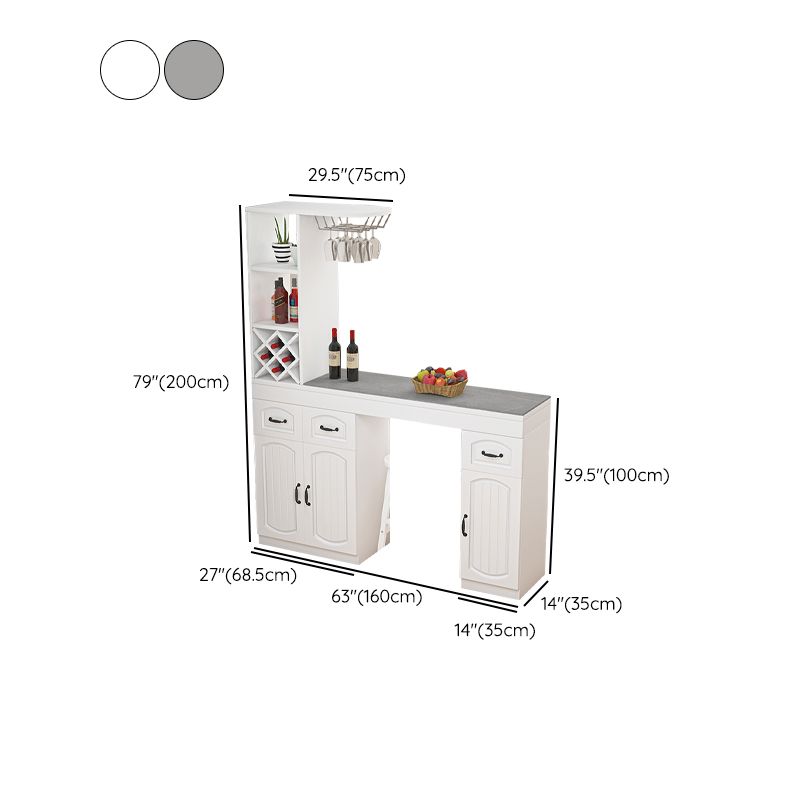 Contemporary Stone Rectangle Bar Height Table for Living Room