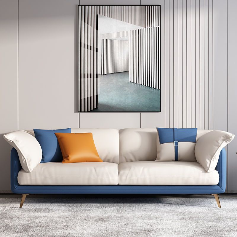 Square Arm Sofa Pillow Top Sofa with Multiple Cushions for Living Room and Apartment