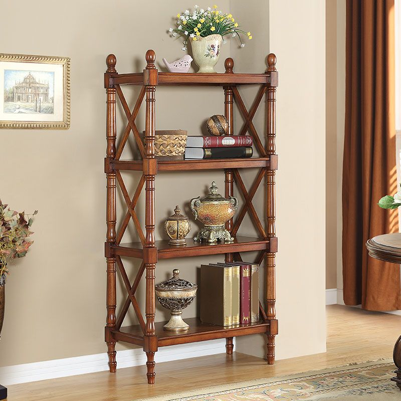 14" Wide Contemporary Shelf Bookcase Open Solid Wood Bookcase