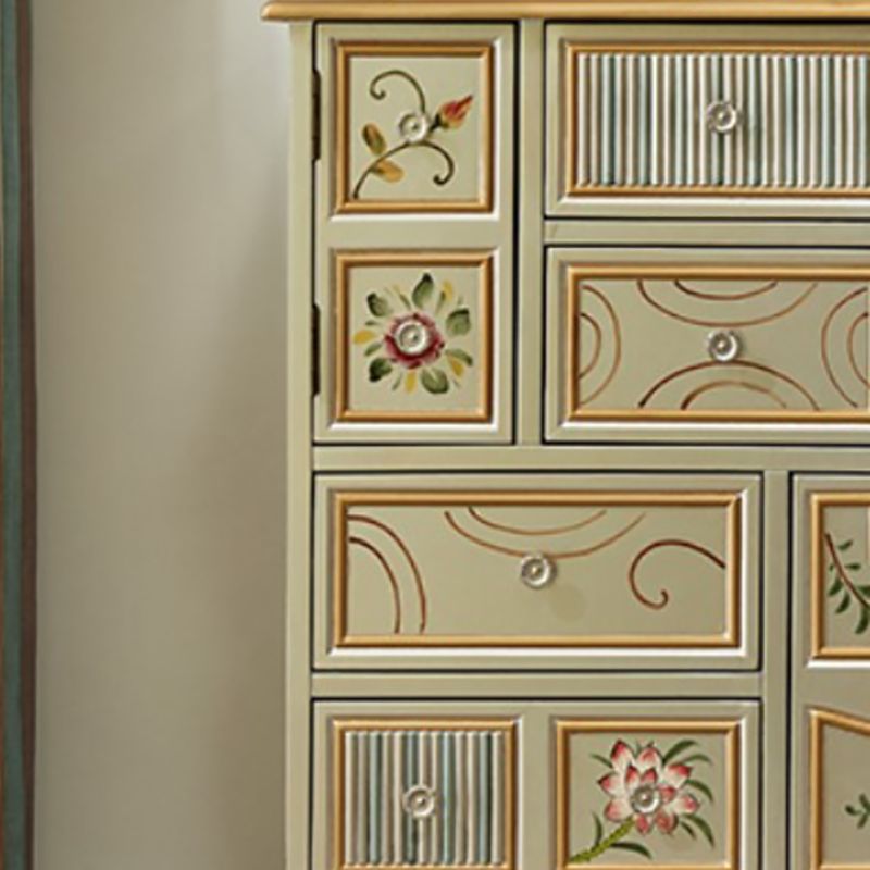 Solid Wood Storage Chest Coastal Storage Chest Dresser with 9 Drawers